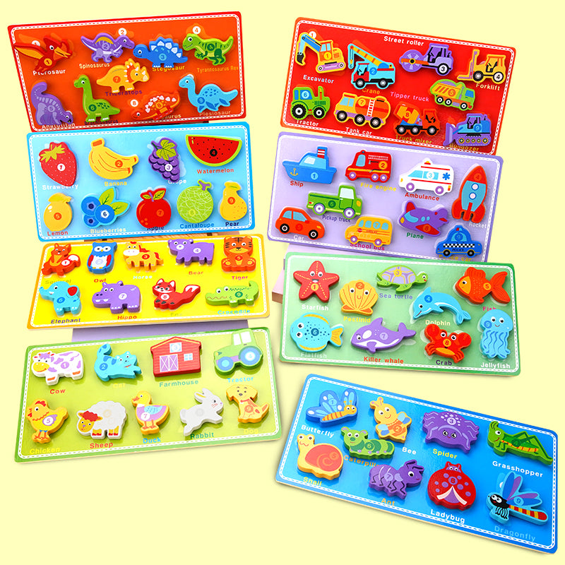 Colorful wooden tear-away toy, a puzzle toy for concentration, stacking, shape and color recognition, with tear-away learning magic tags, the perfect preschool gift.