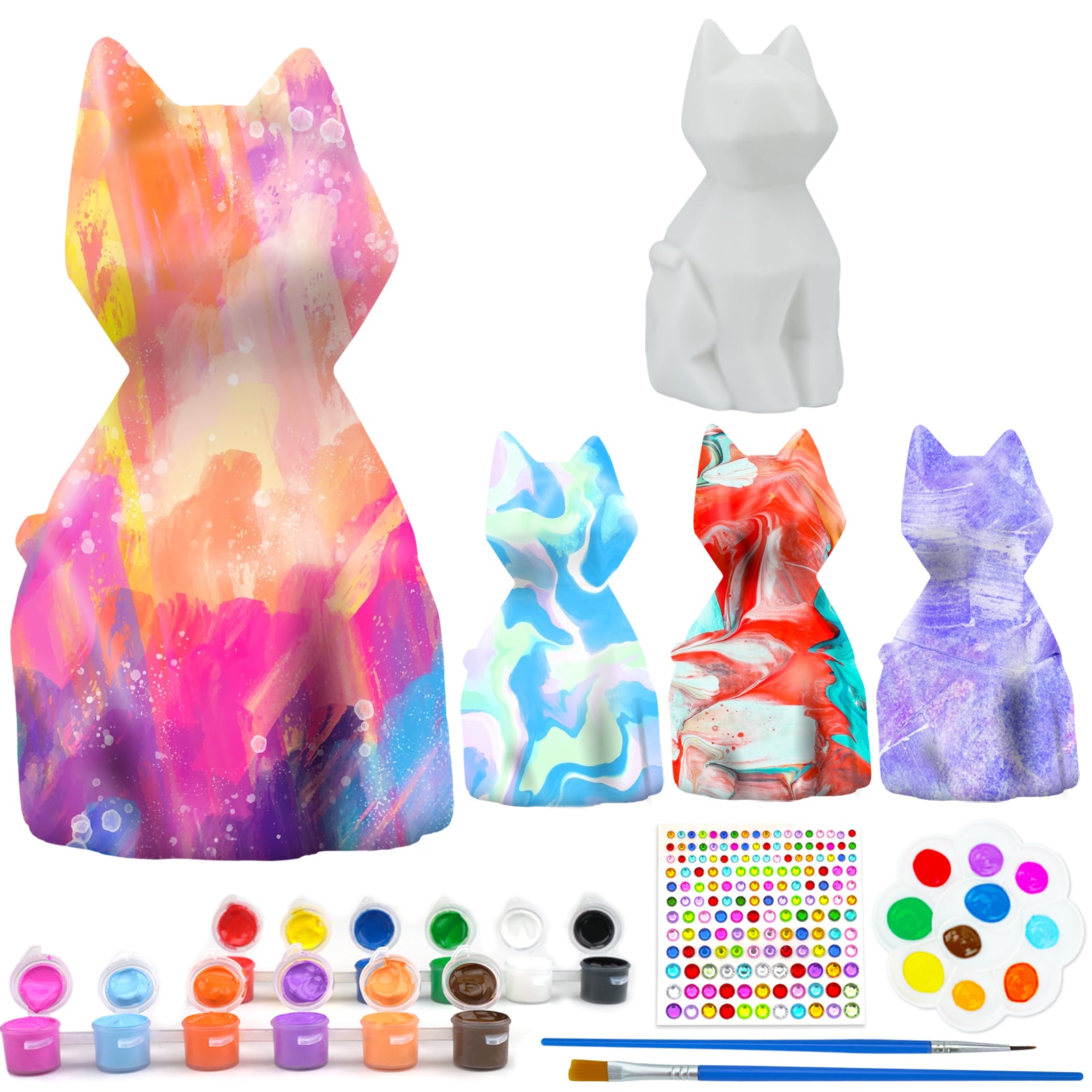 DIY Cat Lamp Set, Cat Lamp Art Craft Painting Kit, Art Supplies Collectible Doll, Suitable for Birthdays, Halloween, Parties, Decorations, and Gifts for Girls and Boys