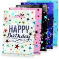 50 piece [Happy Birthday] Party Gift Bags, Small Gift Plastic Snack Bags with Handles, Suitable for Girls and Boys' Birthdays, Parties, Home Decor