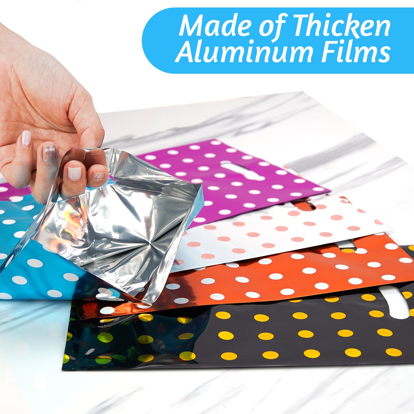 50 Piece Polka Dot Birthday Party Gift Bags, Candy Bags (with Handles), Party Snack Bags, Suitable for Birthdays, Parties, and Wedding Party Decorations