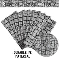 9 Pack Disposable Party Tablecloths, Stone Wall Print Design, 54 x 108 Inch Tablecloths, Disposable Plastic Brick Wall Decor, Medieval Castle Theme Brick Food Table Covers, Perfect for Halloween Birthday Parties and Home Decor.