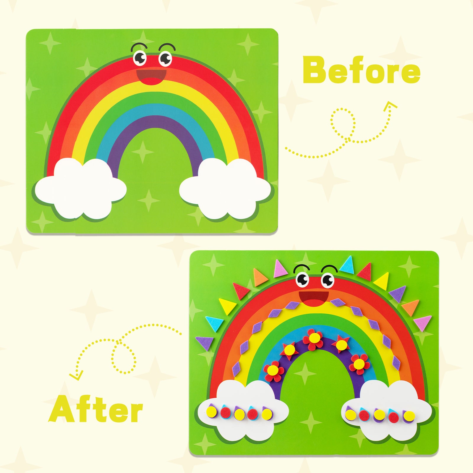 DIY Mosaic Unicorn Foam Stickers - Art Crafts, No Messy Art Activities - Fun Foam Unicorn Sticker Art Craft Kit, a Great Gift for Boys and Girls