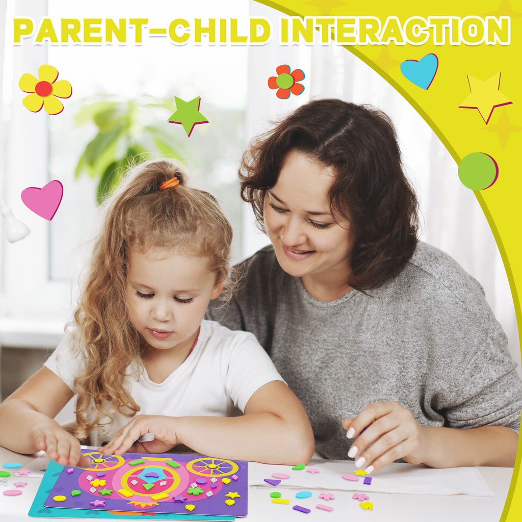 DIY Mosaic Unicorn Foam Stickers - Art Crafts, No Messy Art Activities - Fun Foam Unicorn Sticker Art Craft Kit, a Great Gift for Boys and Girls