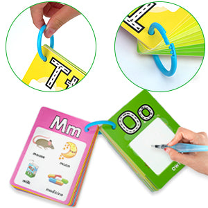 Watercolor Alphabet Cards - Watercolor Identification Cards, featuring the 26 ABC letters, an educational toy and gift suitable for boys and girls aged 3-6.