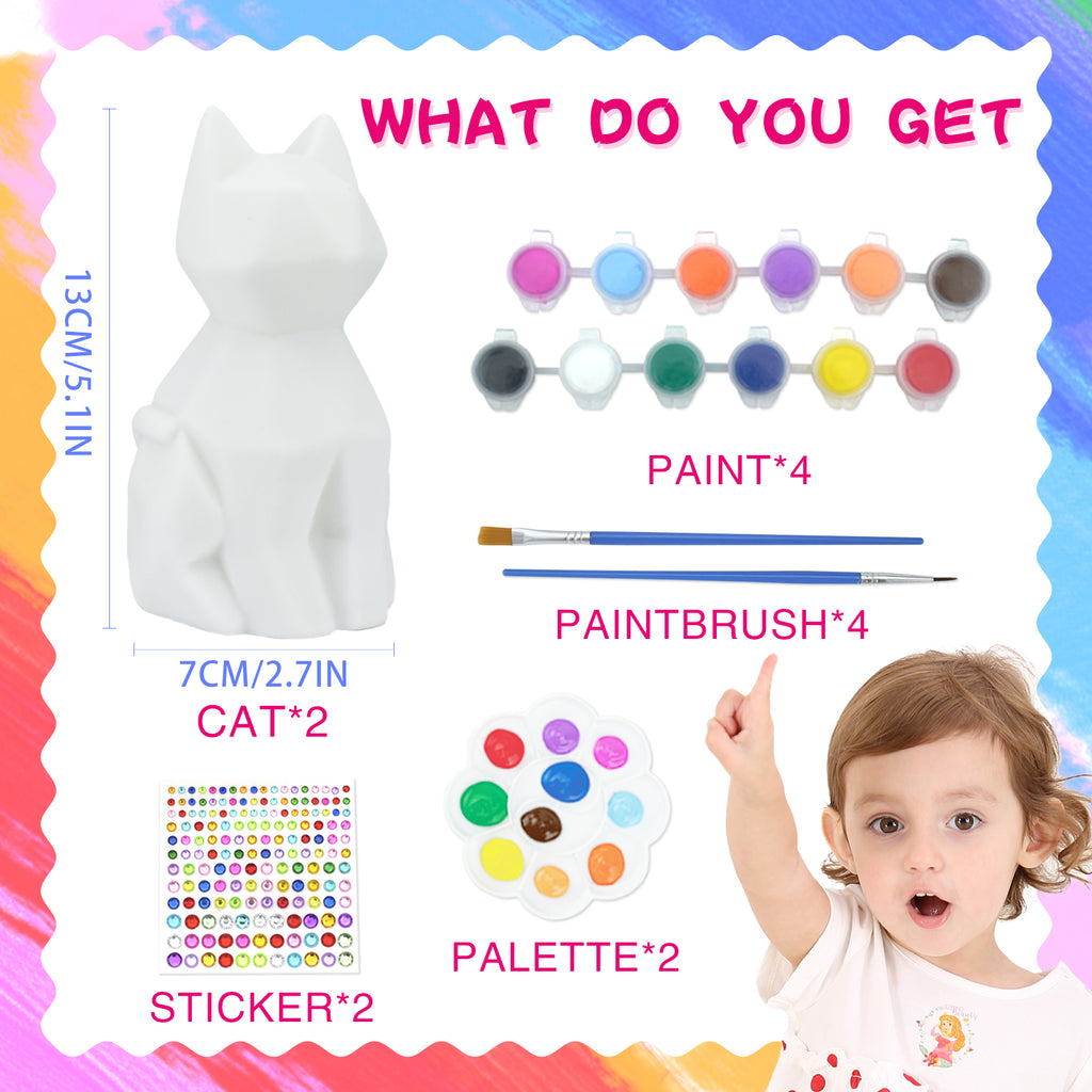 DIY Cat Lamp Set, Cat Lamp Art Craft Painting Kit, Art Supplies Collectible Doll, Suitable for Birthdays, Halloween, Parties, Decorations, and Gifts for Girls and Boys