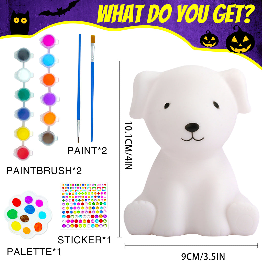 DIY dog light set, dog art craft painting kit, art supplies creative gifts, suitable for birthdays, Halloween, parties