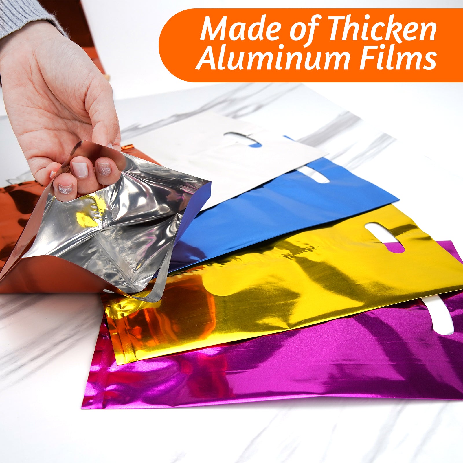 50 piece solid color birthday party gift bags, candy bags (with handles), party snack bags, suitable for birthday parties, wedding party decorations.