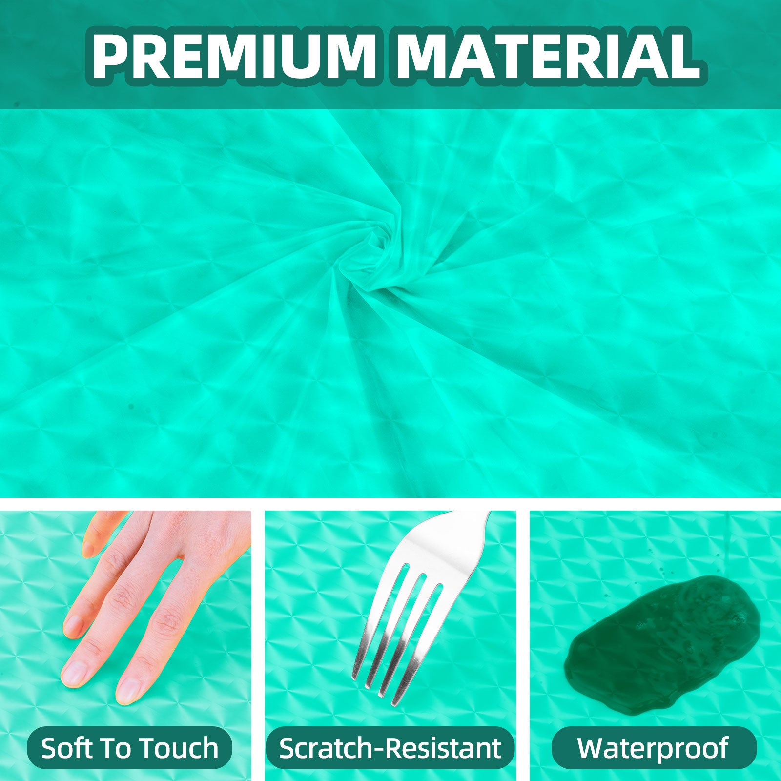 3 pieces 3D Azure Disposable Plastic Table Covers Suitable for Birthdays, Weddings, Mother's Day, Anniversaries Size 54×108 inches