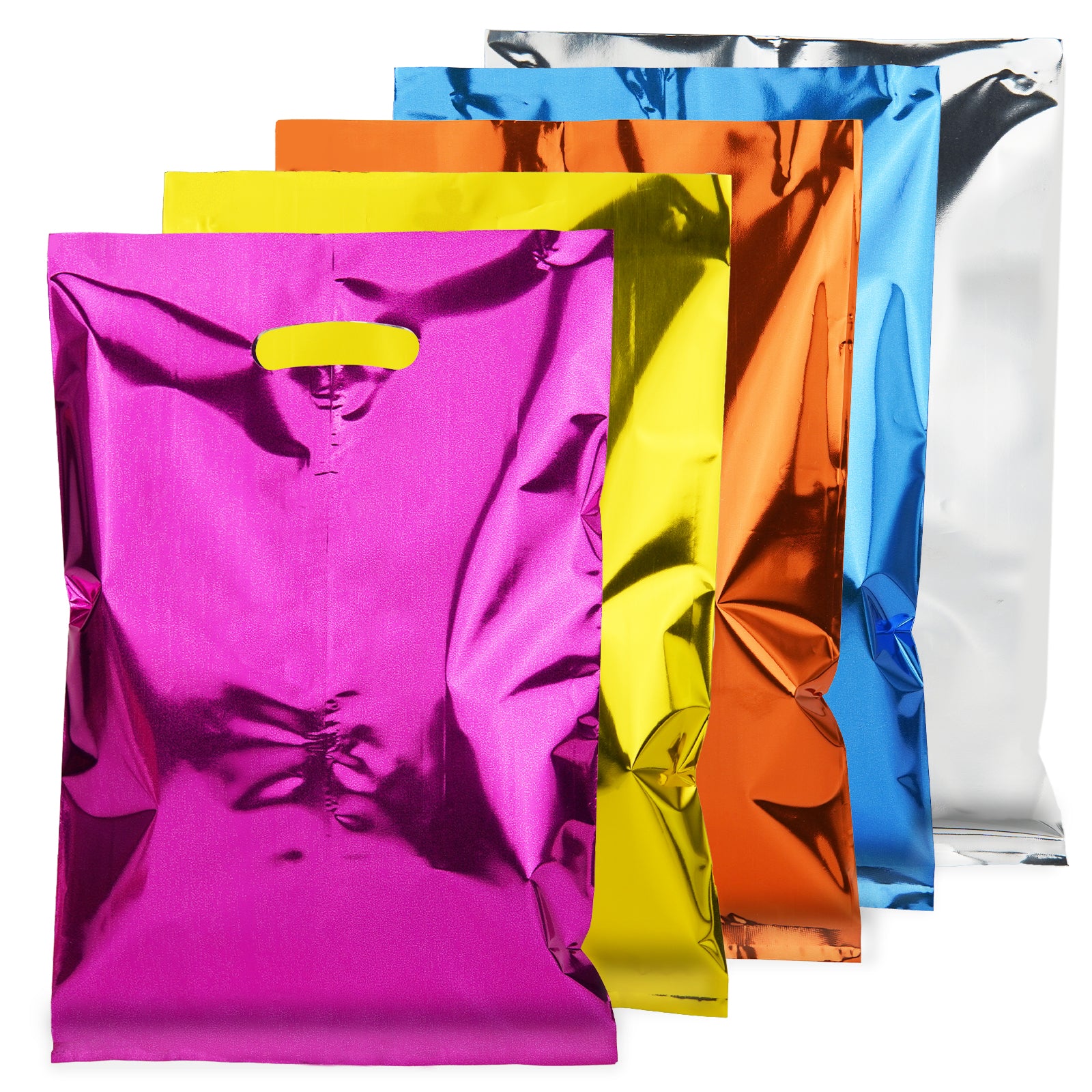 50 piece solid color birthday party gift bags, candy bags (with handles), party snack bags, suitable for birthday parties, wedding party decorations.