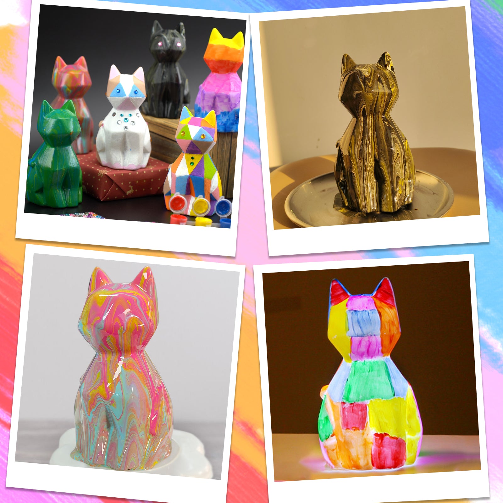 DIY Cat Lamp Set, Cat Lamp Art Craft Painting Kit, Art Supplies Collectible Doll, Suitable for Birthdays, Halloween, Parties, Decorations, and Gifts for Girls and Boys