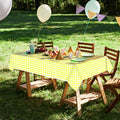 3 pieces fluorescent yellow and white plaid design for picnics, Mother's Day, anniversaries, birthdays BBQ, food table covers, disposable plastic party tablecloths party supplies 54 x 108 inches