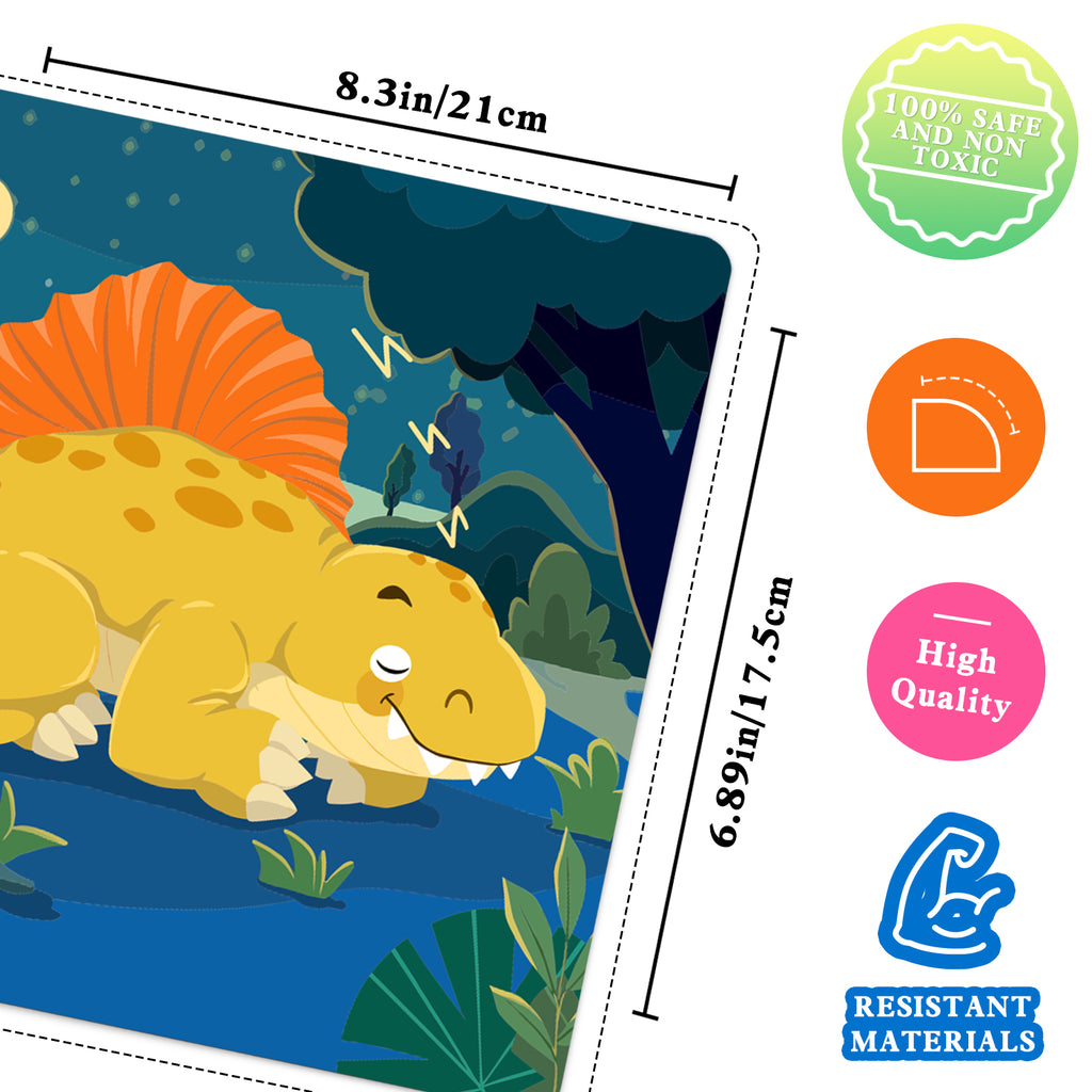 Dinosaur Art Sticker Set - Reusable Double-Sided Sticker Book, Crafts, Perfect Birthday Gift