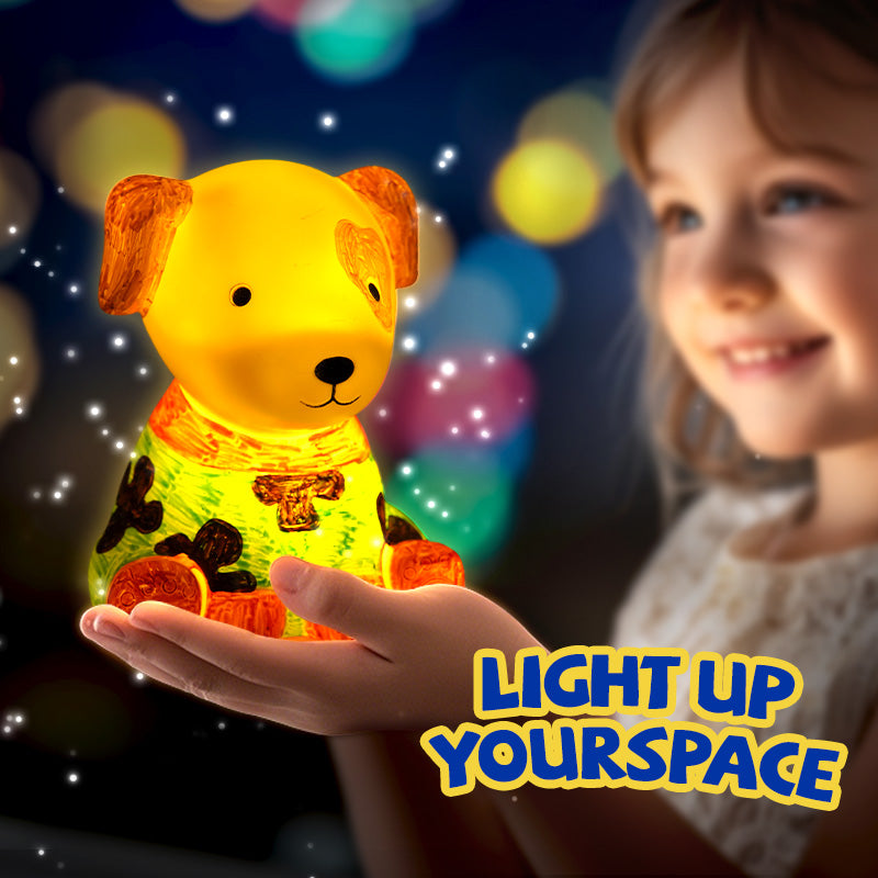 DIY dog light set, dog art craft painting kit, art supplies creative gifts, suitable for birthdays, Halloween, parties
