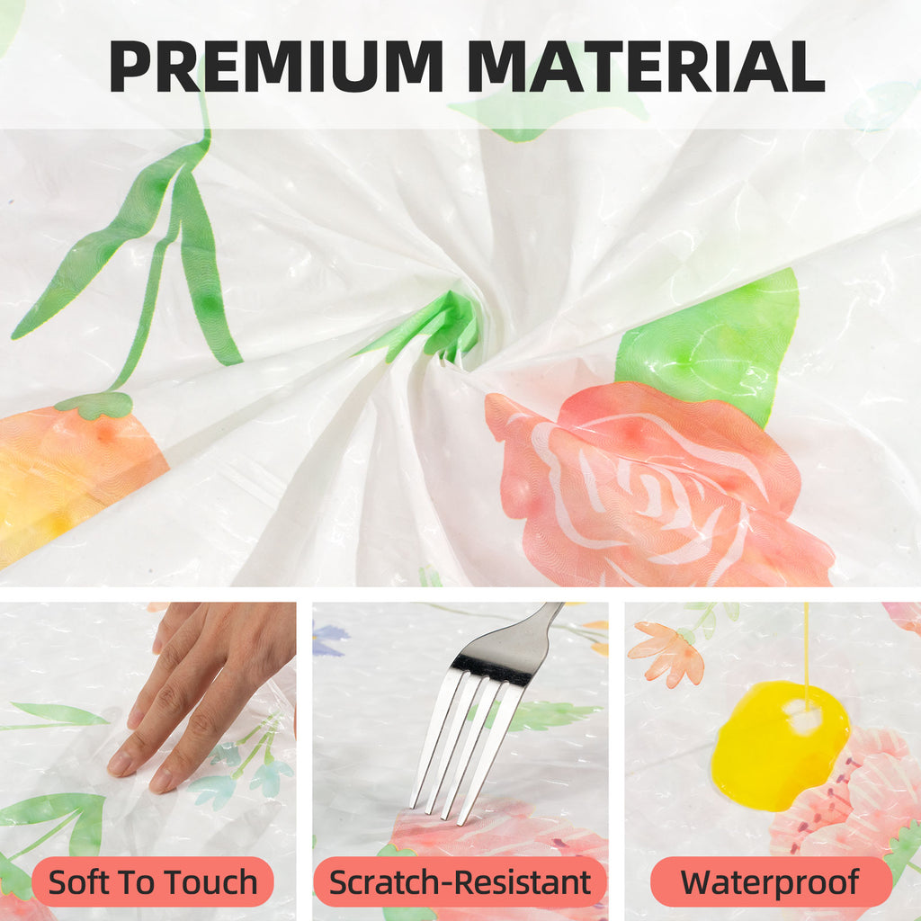 3 pieces 3D flower butterfly theme embossed print design, waterproof and oil-proof disposable plastic party tablecloth, suitable for birthday, party, anniversary, wedding party decoration 54 × 108 inches