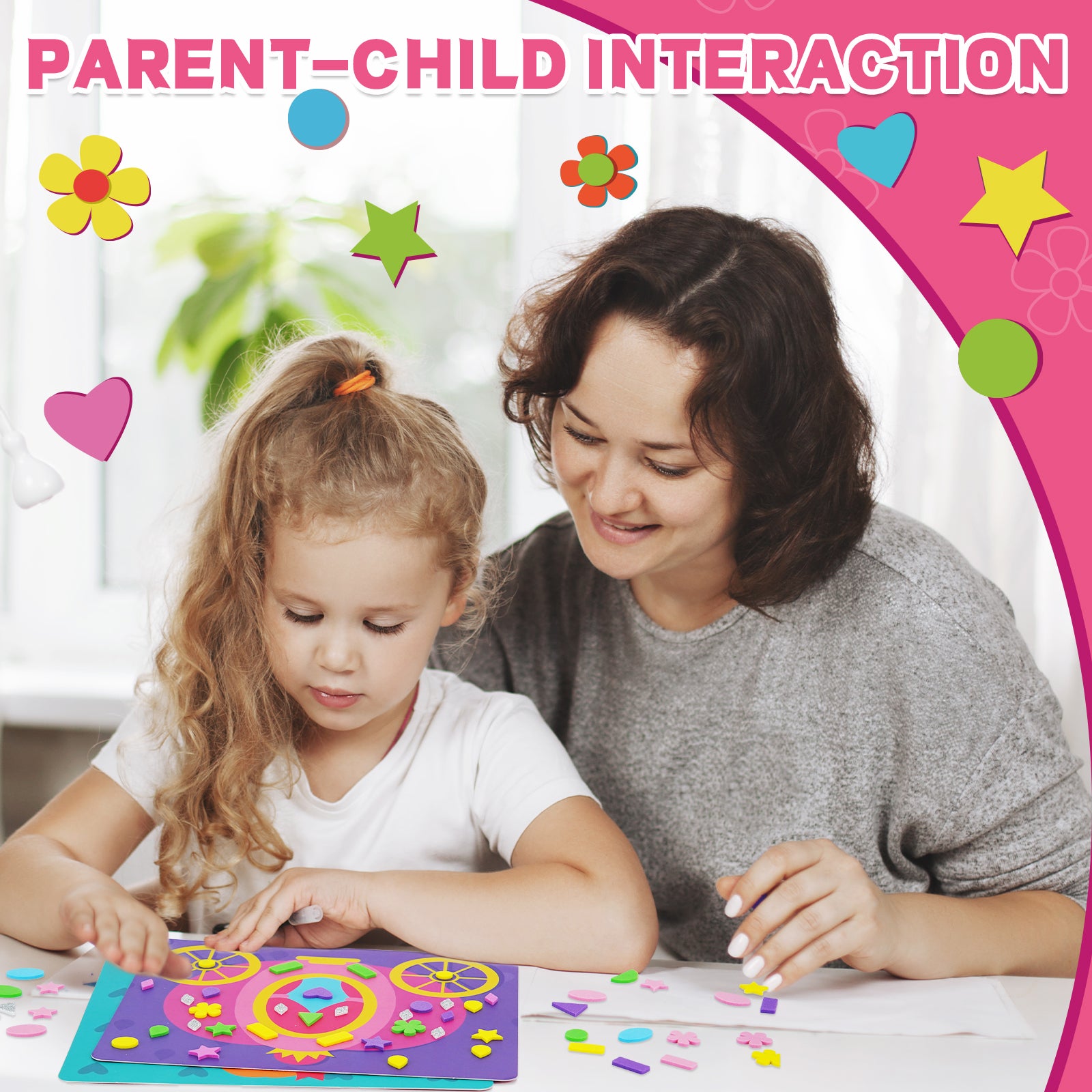 DIY Mosaic Princess Foam Stickers - Art Crafts, No Messy Art Activities - Fun Foam Princess Sticker Art Craft Kit, a great gift for boys and girls.