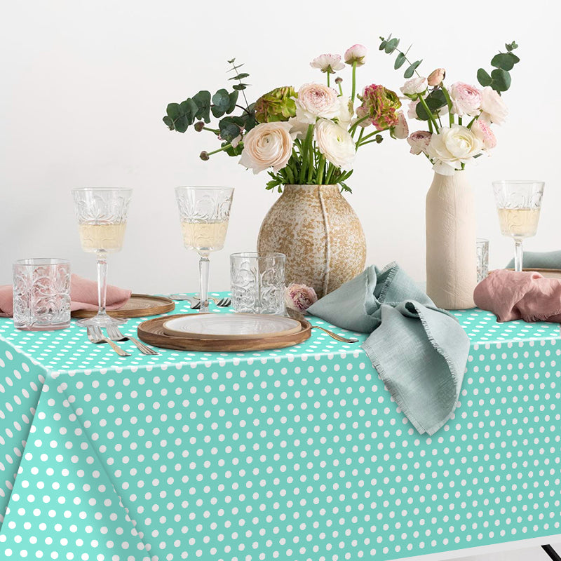 3 Piece Turquoise Tablecloth - Disposable Plastic Tablecloth, 54 x 108 inches (approx. 137.2 x 274.3 cm), suitable for parties, bridal showers, weddings, birthdays, barbecues, and picnics.