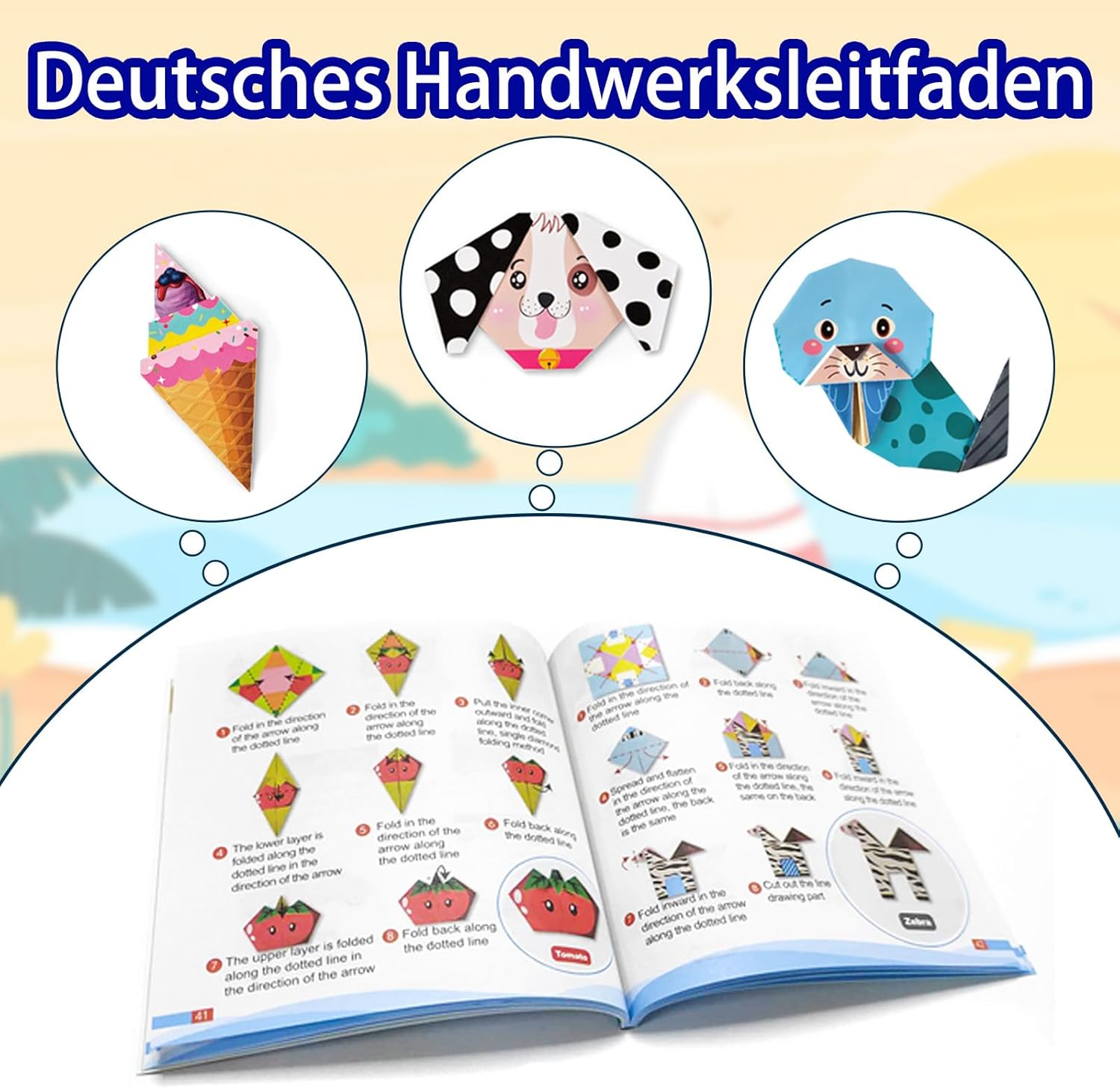 144 Sheet Children's Origami Set, 72-Project Origami Paper Collection, Origami Paper Kit, Art & Craft Toy Travel Essentials Game Activities: Airplanes, Cars, Road Trips