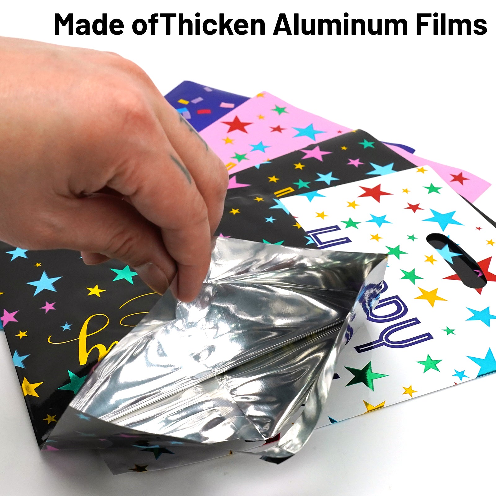 50 piece [Happy Birthday] Party Gift Bags, Small Gift Plastic Snack Bags with Handles, Suitable for Girls and Boys' Birthdays, Parties, Home Decor