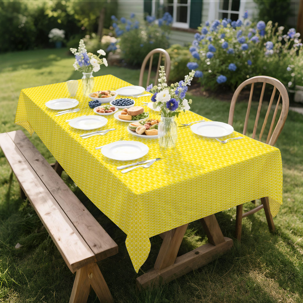 3 pieces 3D yellow glitter engraved design, disposable waterproof, oil-proof, anti-penetration plastic party tablecloths, suitable for birthday parties, weddings, garden parties 54*108 inches