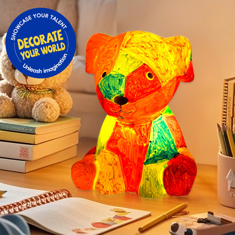DIY dog light set, dog art craft painting kit, art supplies creative gifts, suitable for birthdays, Halloween, parties
