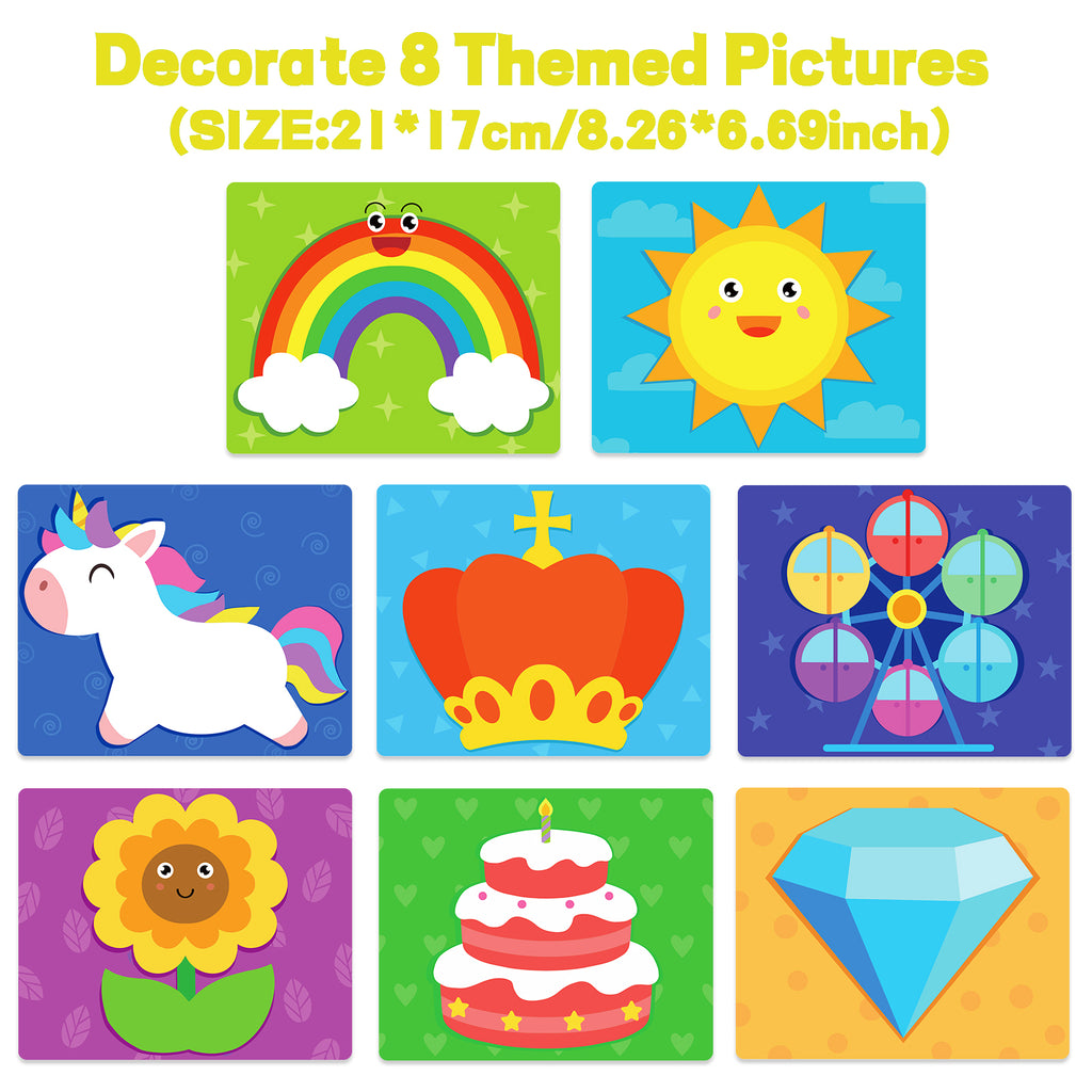 DIY Mosaic Unicorn Foam Stickers - Art Crafts, No Messy Art Activities - Fun Foam Unicorn Sticker Art Craft Kit, a Great Gift for Boys and Girls