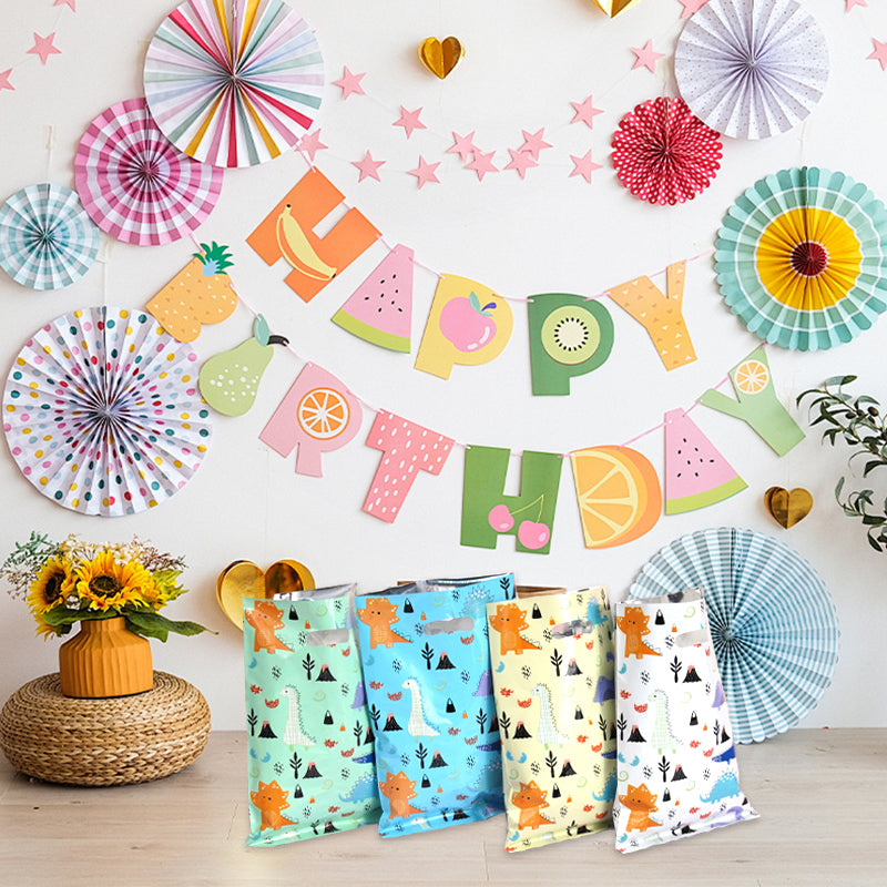 40 Dinosaur-Themed Cartoon Plastic Gift Bags - Candy Bags, Cookie Bags, Party Gift Bags, Mini Dinosaur Party Gift Bags, Dinosaur Handle Birthday Party Decorations