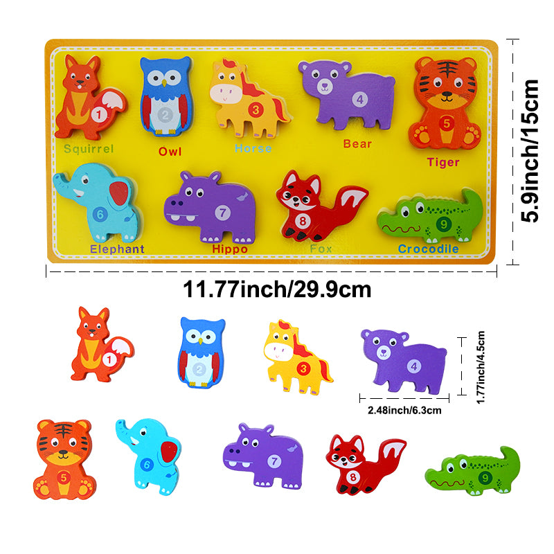 Colorful wooden tear-away toy, a puzzle toy for concentration, stacking, shape and color recognition, with tear-away learning magic tags, the perfect preschool gift.