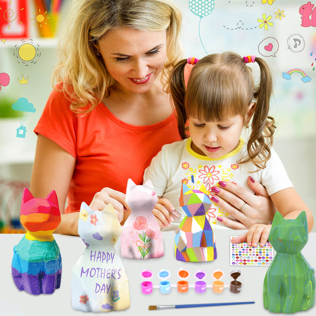 DIY Cat Lamp Set, Cat Lamp Art Craft Painting Kit, Art Supplies Collectible Doll, Suitable for Birthdays, Halloween, Parties, Decorations, and Gifts for Girls and Boys