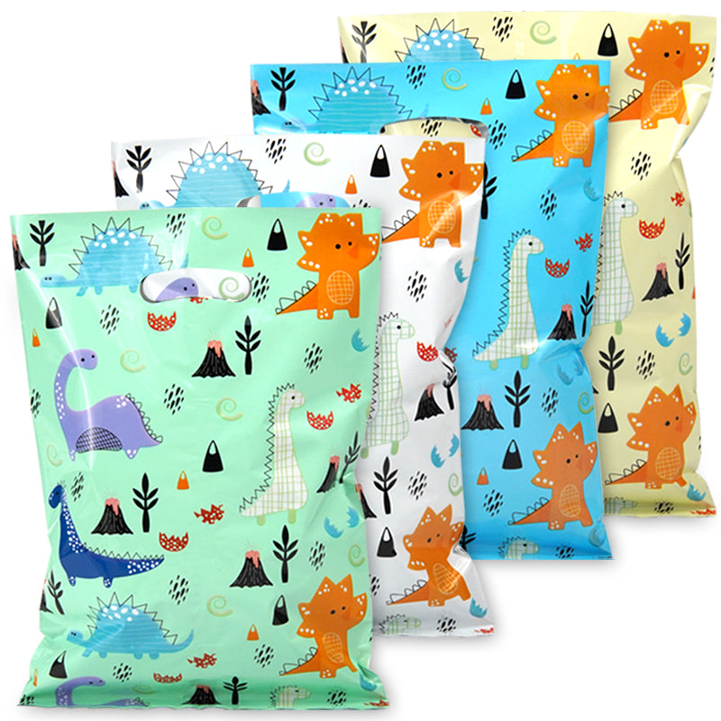 40 Dinosaur-Themed Cartoon Plastic Gift Bags - Candy Bags, Cookie Bags, Party Gift Bags, Mini Dinosaur Party Gift Bags, Dinosaur Handle Birthday Party Decorations